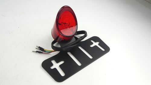 LED Mini Rücklicht Rund Rot mit Kennzeichen Halter Dax Monkey u.a.