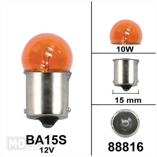 Blinkerbirne 12 Volt  10 Watt orange  BA15S